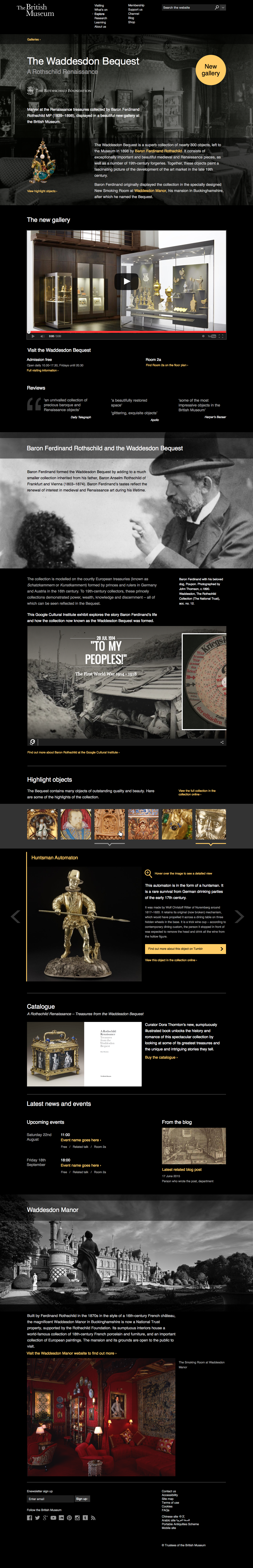 The British Museum Waddesdon Bequest page design