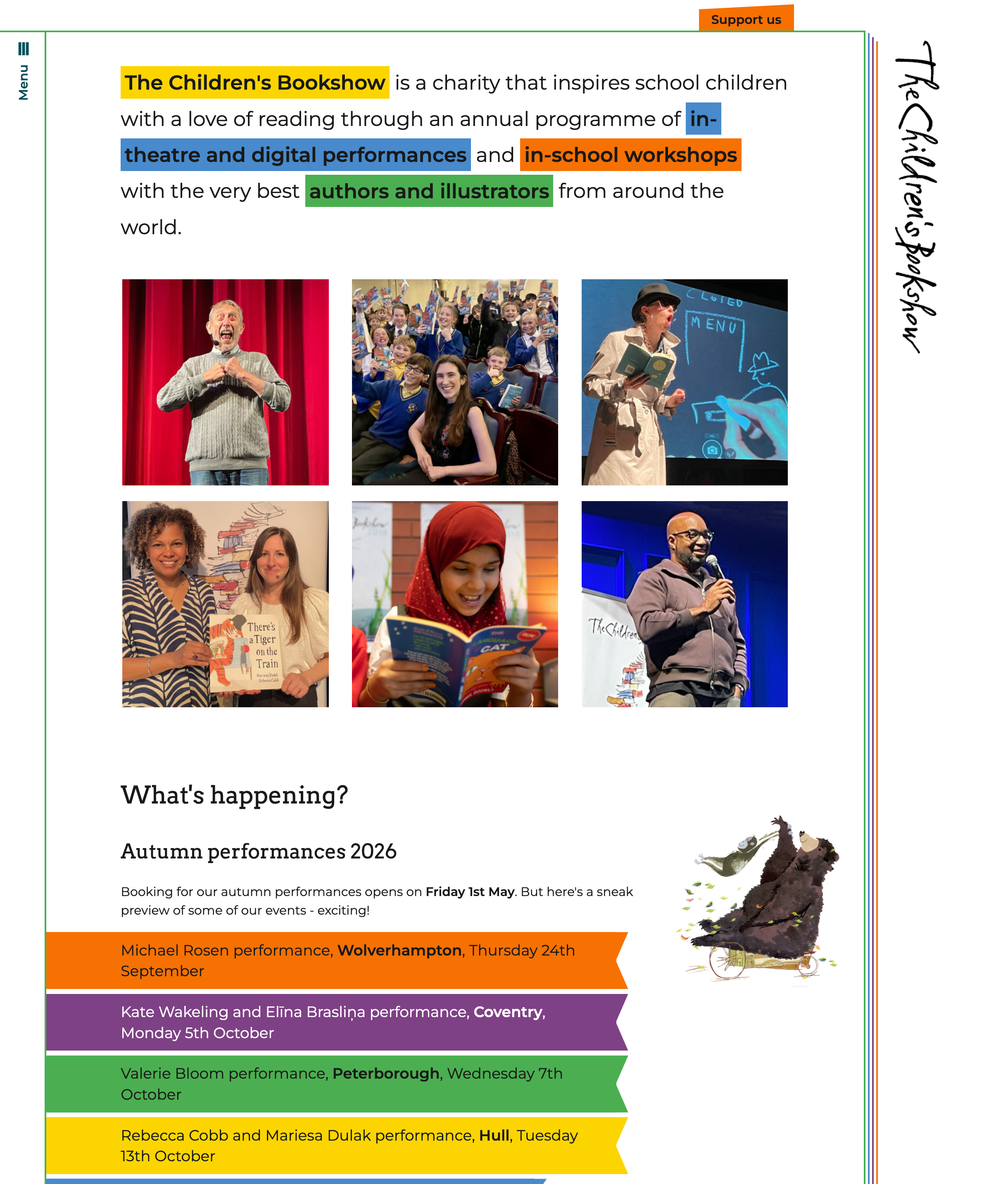 The Children's Bookshow homepage
